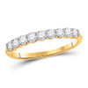 14kt Yellow Gold Womens Round Diamond Single Row Band Ring 1/2 Cttw - 149990
