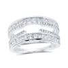 14kt White Gold Womens Round Diamond Wedding Wrap Ring Guard Enhancer 1 Cttw - 149646