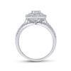 14kt White Gold Round Diamond Bridal Wedding Ring Band Set 1 Cttw - 152178