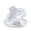 10kt White Gold His Hers Round Diamond Halo Matching Wedding Set 1/3 Cttw - 164203