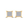 10kt Yellow Gold Mens Round Diamond Kite Square Earrings 1/5 Cttw - 117920