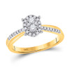 10kt Yellow Gold Womens Round Diamond Oval Cluster Ring 1/4 Cttw - 152316