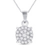 10kt White Gold Womens Round Diamond Cluster Pendant 1/4 Cttw - 115388