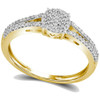 10kt Yellow Gold Womens Round Diamond Split-shank Circle Cluster Ring 1/5 Cttw