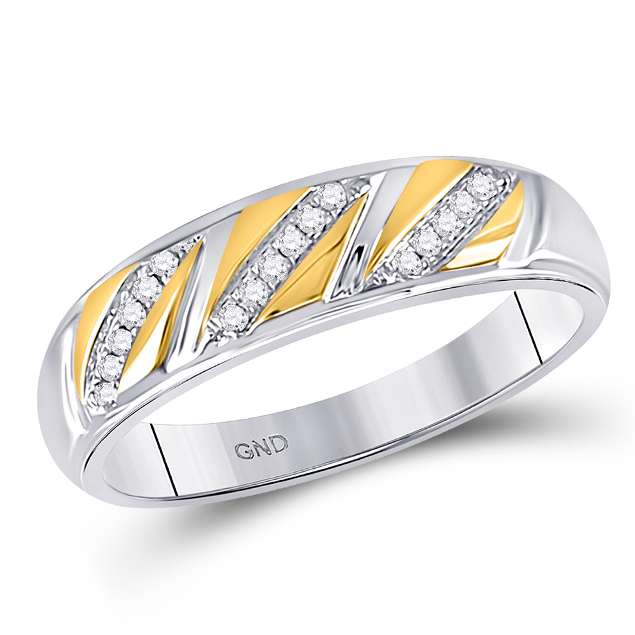 10kt Two Tone Gold His Hers Round Diamond Solitaire Matching