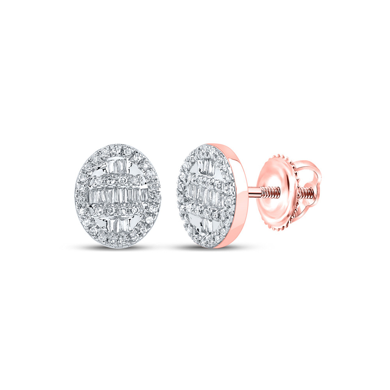 Paisley Mesh Diamond Stud Earrings in Rose Gold