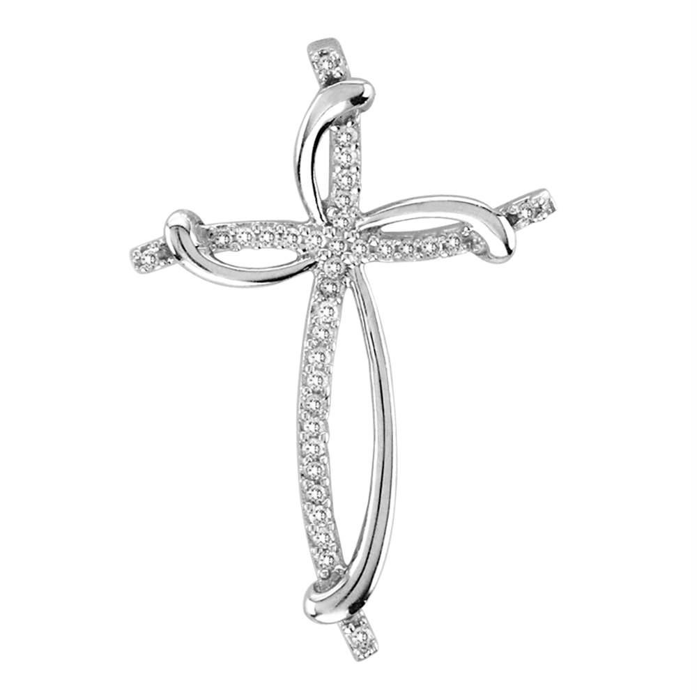 Sterling Silver Womens Round Diamond 