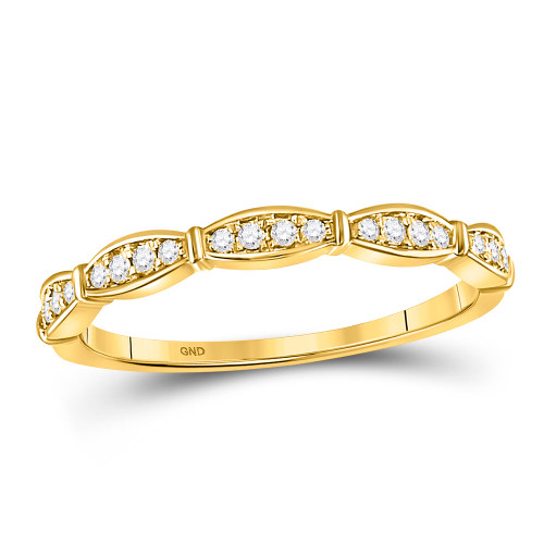 10kt Yellow Gold Womens Round Diamond Stackable Band Ring 1/8 Cttw - 128686