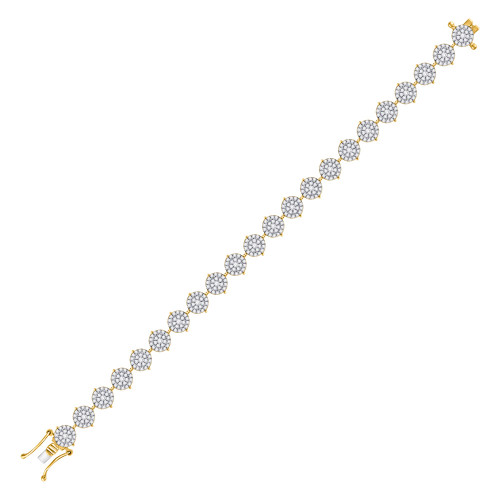 10kt Yellow Gold Womens Round Diamond Cindys Dream Tennis Bracelet 2-7/8 Cttw