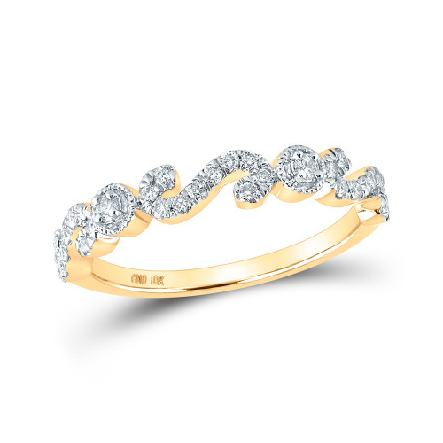 10kt Yellow Gold Womens Round Diamond Band Ring 1/4 Cttw - 154464