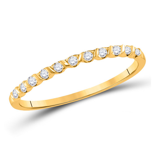 10kt Yellow Gold Womens Round Diamond Stackable Band Ring 1/6 Cttw - 117024