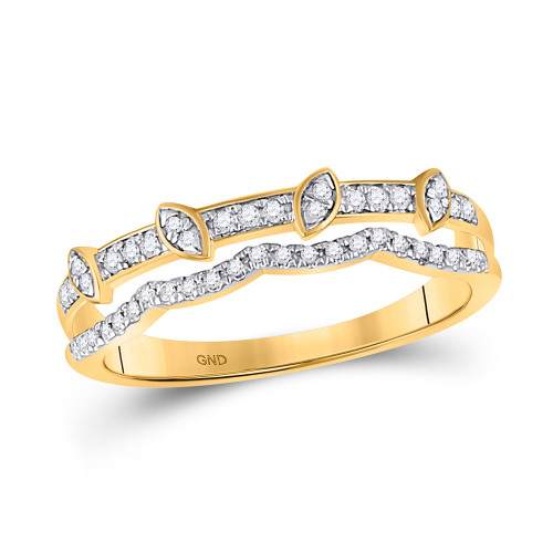 10kt Yellow Gold Womens Round Diamond Band Ring 1/5 Cttw - 120740