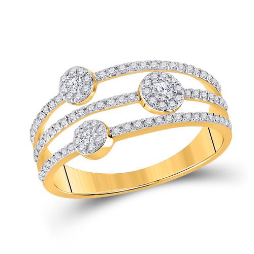 10kt Yellow Gold Womens Round Diamond Band Ring 1/3 Cttw