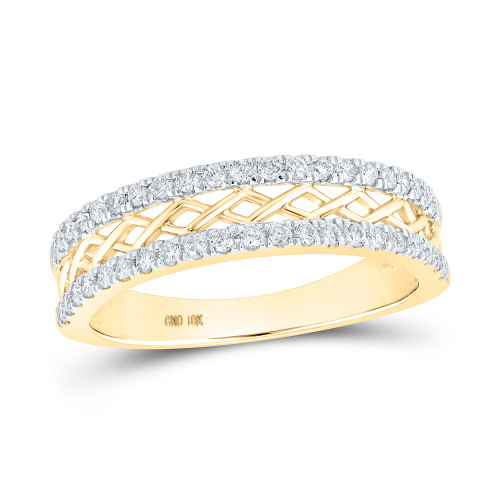 10kt Yellow Gold Womens Round Diamond Band Ring 1/3 Cttw - 158887