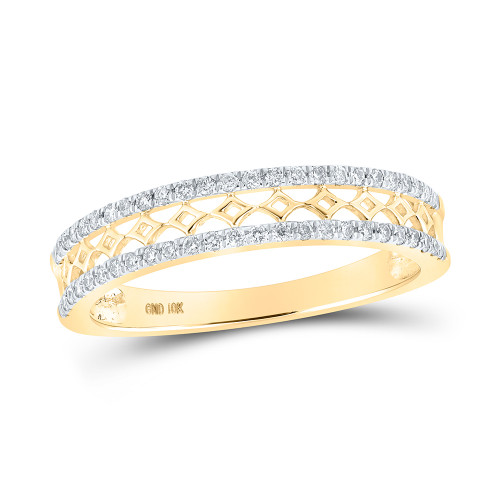 10kt Yellow Gold Womens Round Diamond Band Ring 1/5 Cttw - 158884