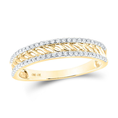 10kt Yellow Gold Womens Round Diamond Band Ring 1/5 Cttw - 158885