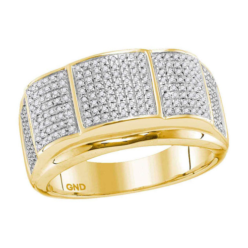 10kt Yellow Gold Mens Round Diamond Band Ring 1/2 Cttw - 112586