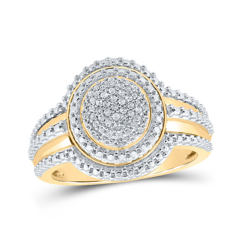 10kt Yellow Gold Womens Round Diamond Cluster Ring 1/8 Cttw - 161654