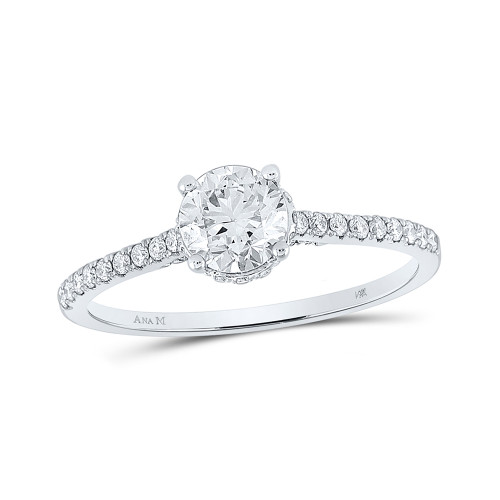 14kt White Gold Round Diamond Solitaire Bridal Wedding Engagement Ring 1 Cttw - 163900