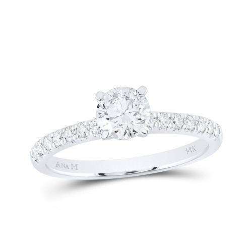 14kt White Gold Round Diamond Solitaire Bridal Wedding Engagement Ring 1 Cttw - 151939