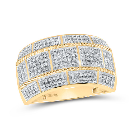 10kt Yellow Gold Mens Round Diamond Band Ring 1/2 Cttw - 163114