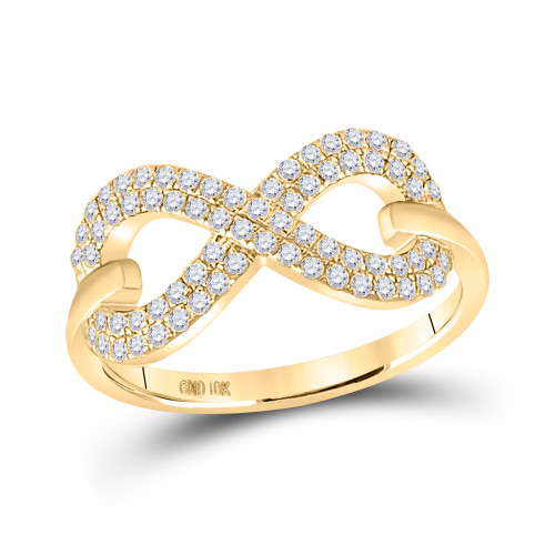 10kt Yellow Gold Womens Round Diamond Infinity Ring 1/3 Cttw - 153281