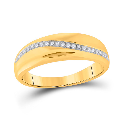 10kt Yellow Gold Mens Round Diamond Band Ring 1/6 Cttw - 106180