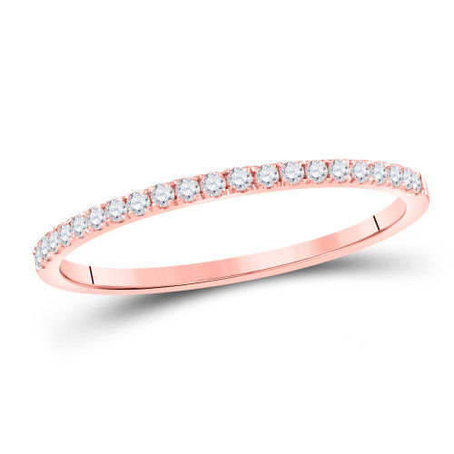 10kt Rose Gold Womens Round Diamond Stackable Band Ring 1/6 Cttw - 118149