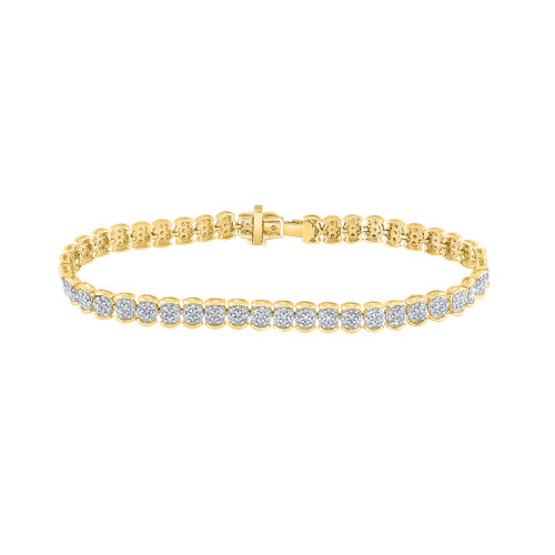10kt Yellow Gold Womens Round Diamond Fashion Bracelet 2 Cttw - 159970