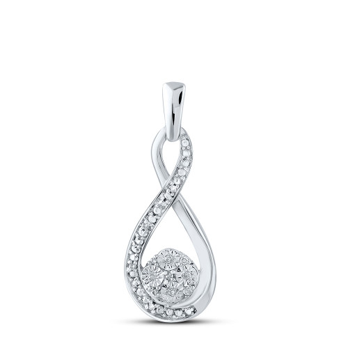 Sterling Silver Womens Round Diamond Fashion Pendant .03 Cttw - 159392