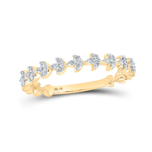 10kt Yellow Gold Womens Round Diamond Stackable Band Ring 1/6 Cttw - 160063