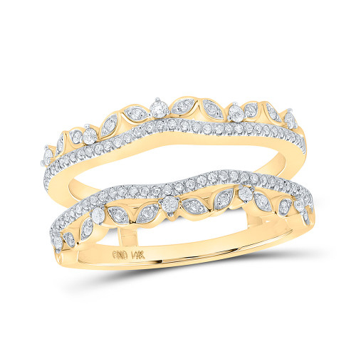 14kt Yellow Gold Womens Round Diamond Wrap Enhancer Wedding Band 1/3 Cttw - 164642