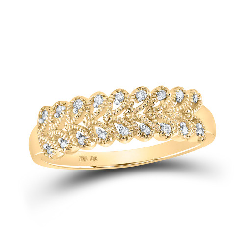10kt Yellow Gold Womens Round Diamond Band Ring 1/10 Cttw - 164082
