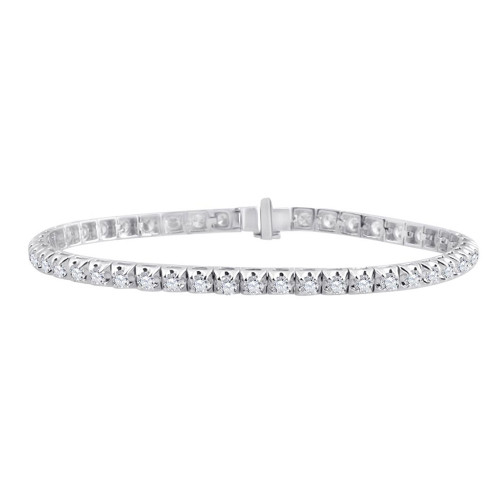 14kt White Gold Womens Round Diamond Tennis Bracelet 3 Cttw - 154796