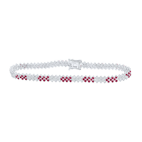 14kt gold diamond heart bezel tennis bracelet | Luna Skye