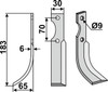 Bogenmesser 183 x 6 x 30 mm - 2