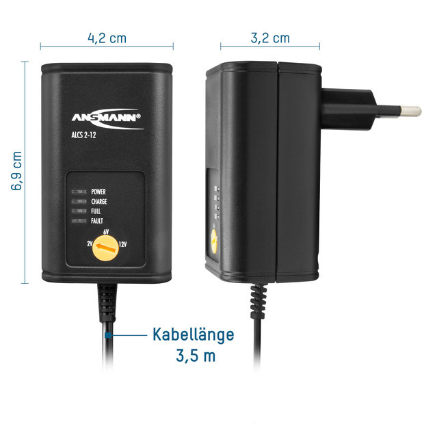 ANSMANN Batterie-Ladegerät ALCS 2-12 / 0.4 - 3