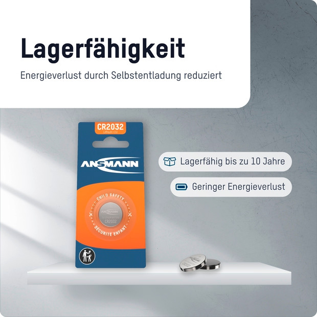 ANSMANN Lithium CR2032 Knopfzelle - 5