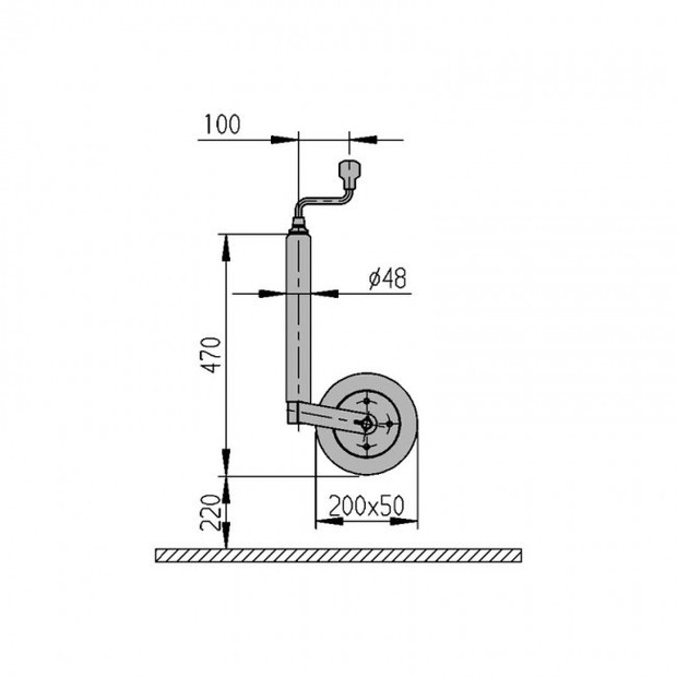 AL-KO Stützrad Ø 48 mm, Stützlast 150 kg - 2