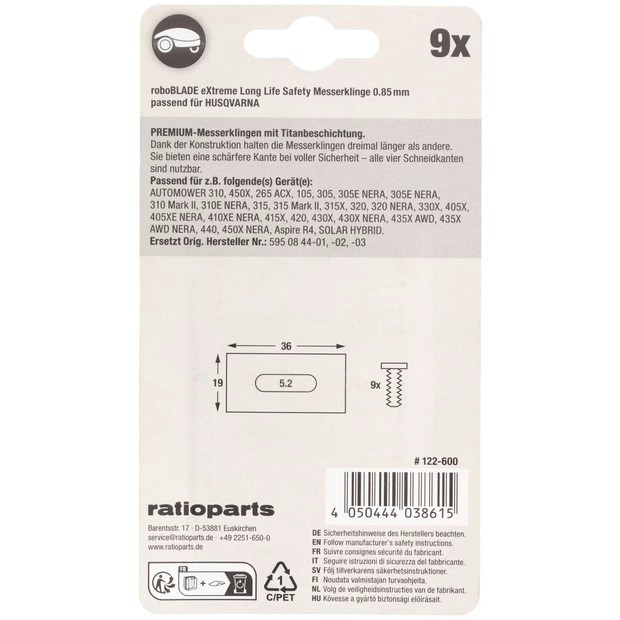 roboBLADES TITAN eXtreme Messerklingen 35.8 x 18.7 mm - 9er Set - 4