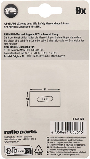 roboBLADES eXtreme Messerklingen 34 x 18 mm - 9er Set - 3