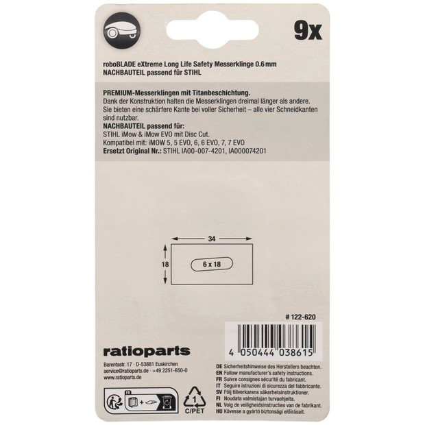 roboBLADES eXtreme Messerklingen 34 x 18 mm - 9er Set - 4