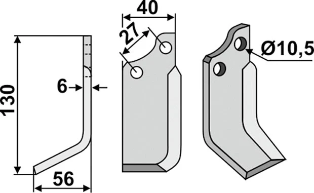 Bogenmesser 130 x 6 x 40 mm - 2