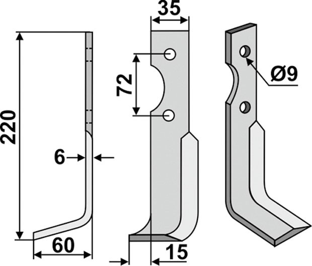 Fräsmesser 220 x 6 x 35 mm - 2