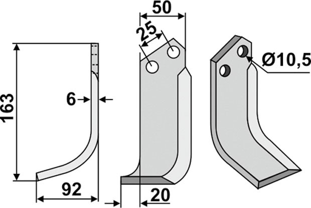 Fräsmesser 163 x 6 x 50 mm - 2
