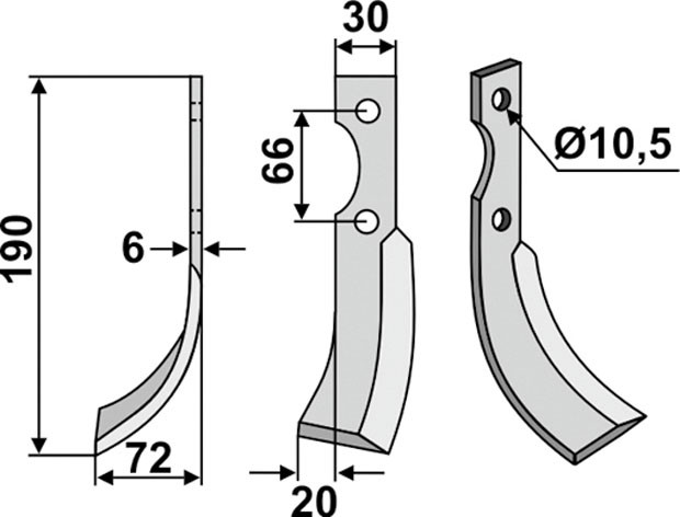 Fräsmesser 190 x 6 x 30 mm - 2