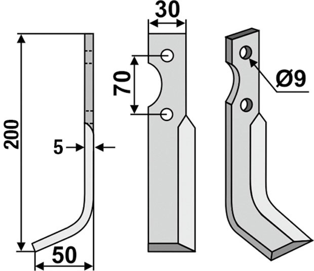 Hackmesser 200 x 50 mm - 2