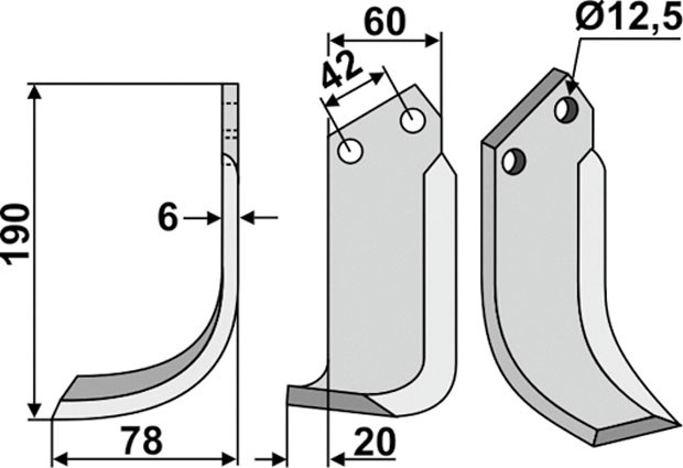 Fräsmesser 190 x 6 x 60 mm - 2