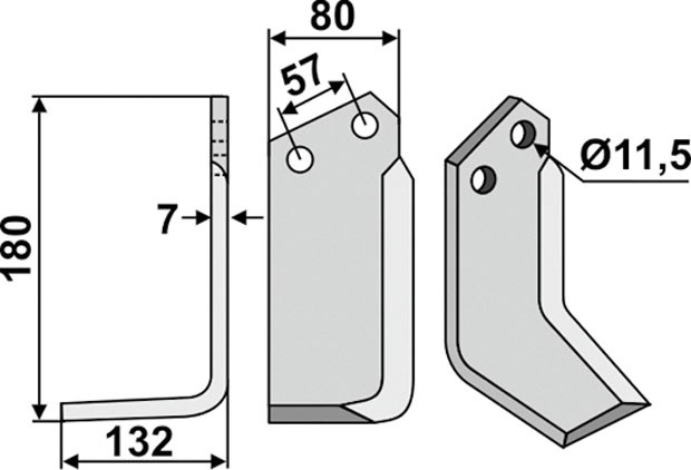 Fräsmesser 180 x 7 x 80 mm - 2
