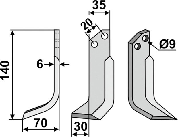 Fräsmesser 140 x 6 x 35 mm - 2